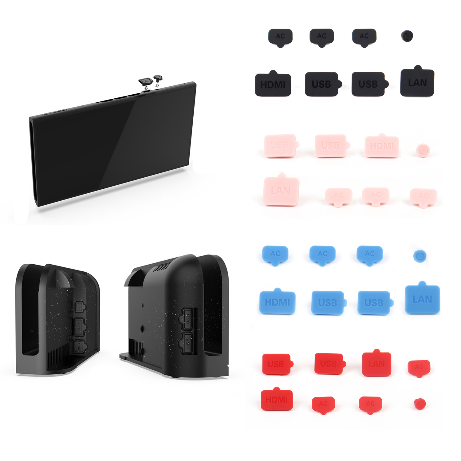 Nintendo Console Switch Oled - Anti-Dust Plug Silicone USB HDMI Type