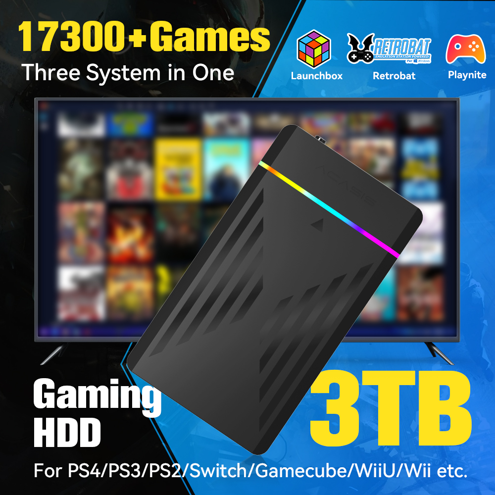 Gaming Console In Chinese - 3TB Portable Gaming HDD LaunchBox/Retrobat/Playnite Retro