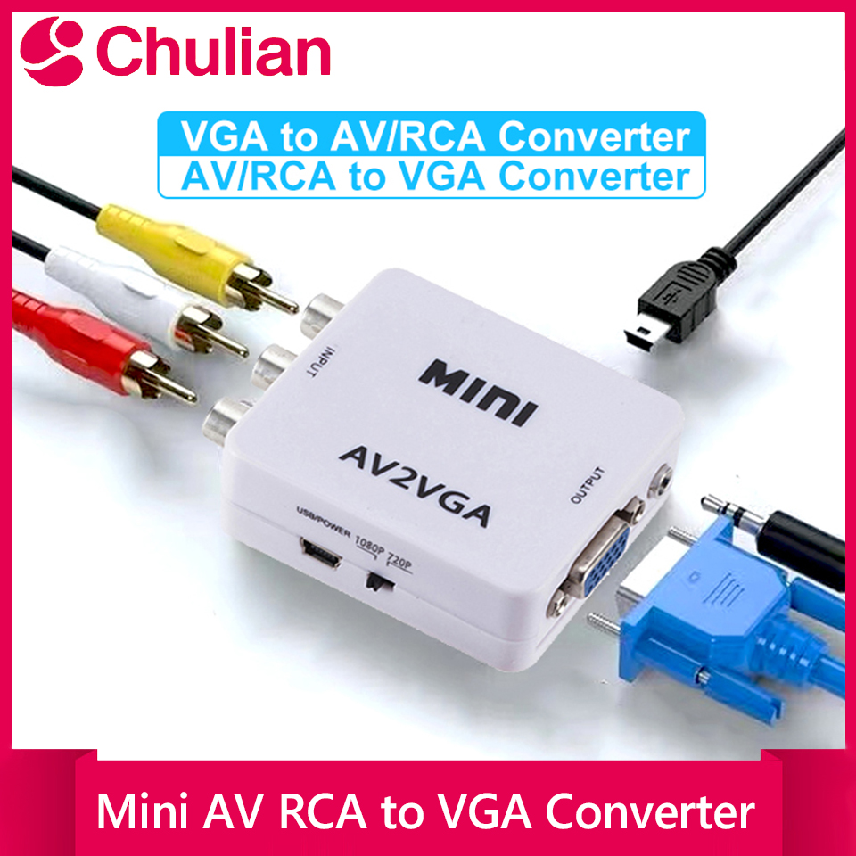 VGA to AV Converter 1080P RCA  - Gaming Console Or Pc recension och pris